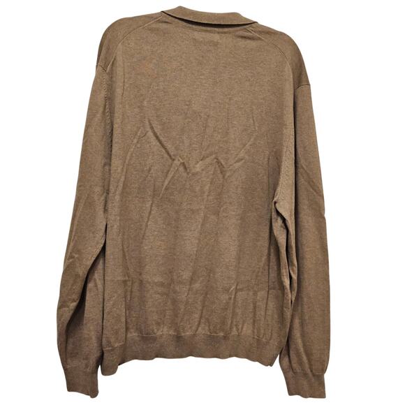 Eddie Bauer NWT XXL Camel Brown top Sweater w Collar Cashmere blend Warm Soft - Picture 2 of 13